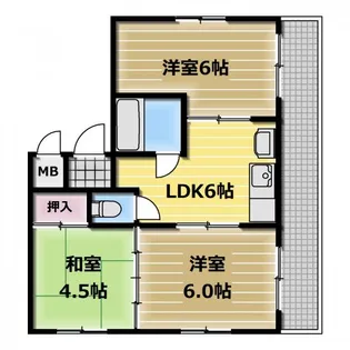 コスモス21【401号室】の間取り
