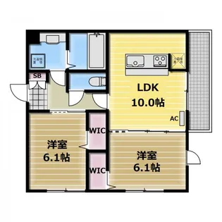 クローバー友井【2階】の間取り
