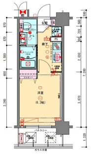 プレサンスNEO長堂アウローラ【8階】の間取り