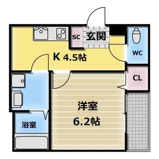 ノイヴェル布施(フセ)【2階】の間取り