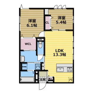 スプランデュール高井田【103号室】の間取り
