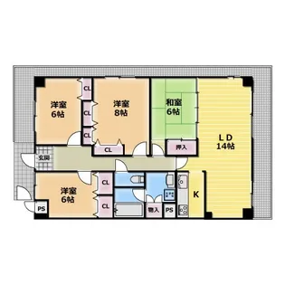 レジェーロ永和【6階】の間取り