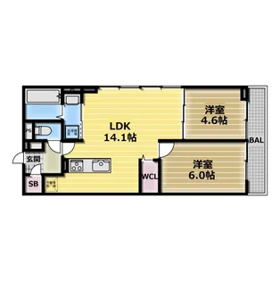 アイビー俊徳道【2階】の間取り