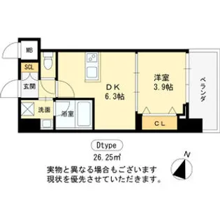 ヴィーナス今里【8階】の間取り