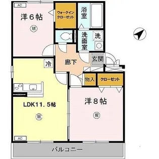 クレール萱振C【2階】の間取り