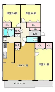 ハウス帝塚山【3階】の間取り