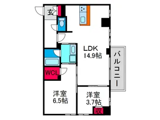 ブルーノ北畠【2階】の間取り