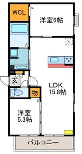 フリージア天王寺【3階】の間取り