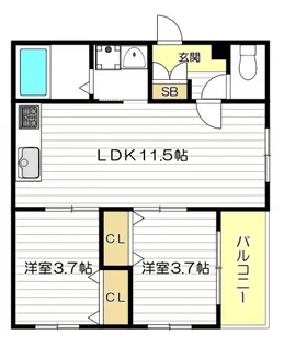 Giraffe Hirano Kire【1階】の間取り