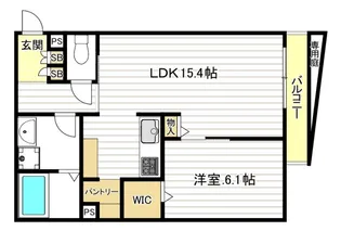 カーサルミノサ王子町【1階】の間取り