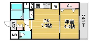 リアライズ長居公園通【5階】の間取り