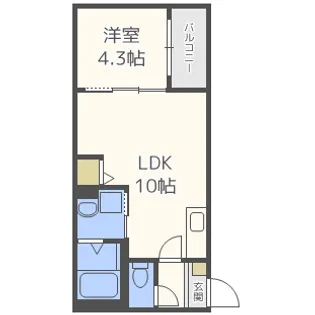 アステリア今川【3階】の間取り