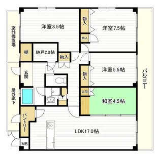 マジョール松崎町【6階】の間取り