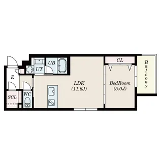 estageo北田辺【5階】の間取り