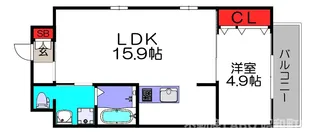レオンコンフォート天王寺南【6階】の間取り