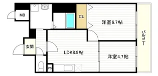 リアライズ今里南【9階】の間取り