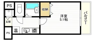 ファミールグランデサウス館【1階】の間取り