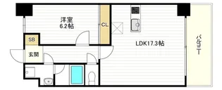 セレッソコート上本町EAST【9階】の間取り