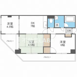 生玉パークハイツ【4階】の間取り