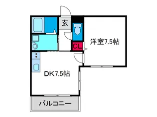 クィーンライフ桑津【3階】の間取り