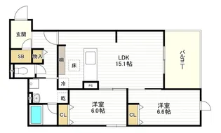 スペチアーレ杭全【1階】の間取り