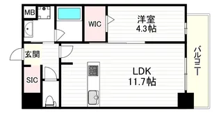 ブループラス針中野【3階】の間取り