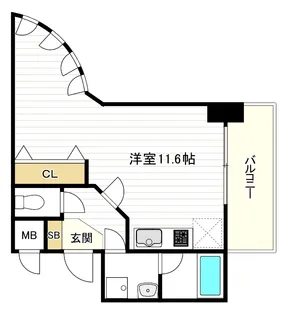 ウィルテラスなんば南【7階】の間取り