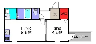 フジパレス駒川中野6番館【1階】の間取り
