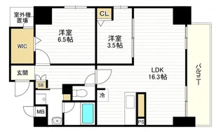 ベルンガーデン上本町【8階】の間取り