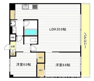 プレジオ帝塚山【14階】の間取り