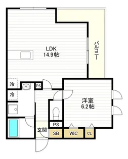 クラシスト東粉浜WEST【1階】の間取り