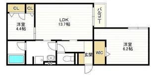 エスタブレ平野西【2階】の間取り