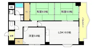 クレストサンシェル【6階】の間取り