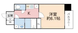 レジュールアッシュ天王寺クレア【8階】の間取り