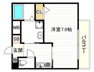ラシーヌ天王寺【9階】の間取り
