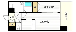 プレサンス天王寺ヴィヴァン【9階】の間取り