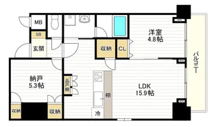スプランディッド上本町WEST【10階】の間取り
