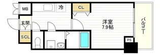 スプランディッド上本町WEST【10階】の間取り