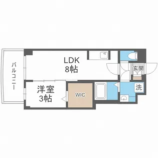 セレニテ谷九プリエ【2階】の間取り