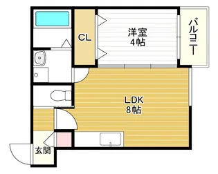 セレニティ勝山北【2階】の間取り