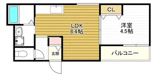 セレニティ勝山北【2階】の間取り