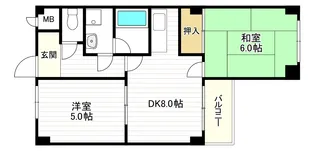 万代東マンション【1階】の間取り