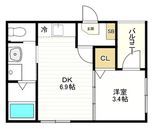 ハーモニーテラス鷹合【2階】の間取り