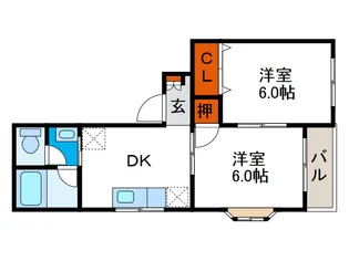 デイルーチェ鶴町【3階】の間取り