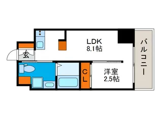 アイボリーポワント難波WEST【9階】の間取り