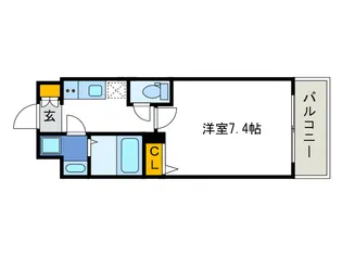 レオンヴァリエ大阪ベイシティ【6階】の間取り