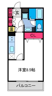 シャトー弁天参番館【9階】の間取り