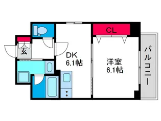 KDXレジデンス難波南【2階】の間取り