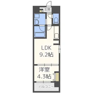 ルーエ桜川【8階】の間取り