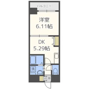フロンティアタワー九条Ⅰ【9階】の間取り